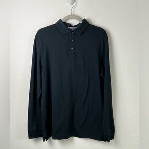 Charles Tyrwhitt Black Long Sleeve Cotton Blend Polo